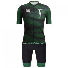 Fietskleding (Fietsshirt + Korte Koersbroek) Santini 2023 Liege Bastogne Liege - Groente